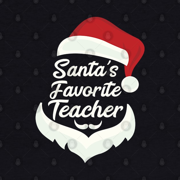 Santa's Favorite Teacher Christmas Funny Xmas Gift by Herotee